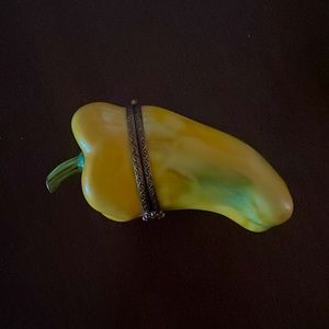Large hand painted Limoges Yellow Pepper box